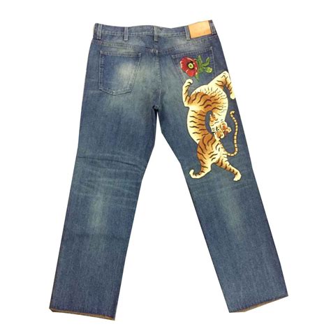 gucci jeans tigre|gucci tiger denim.